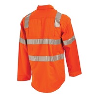 WORKIT Hi-Vis Lightweight VIC Rail Taped Shirt Orange L
