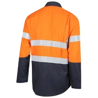 WORKIT Fire Resistant RIPSTOP  FR Inherent 197gsm Taped Shirt Orange/Navy 3XL