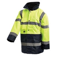 WORKIT Hi-Vis 2 Tone 3/4 Length Wet Weather Taped Jacket Orange/Navy 2XL