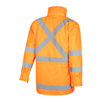 WORKIT Hi-Vis 2 Tone 5 in 1 Waterproof Biomotion X-Back Rail Taped Jacket Orange M