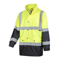 WORKIT Hi-Vis 2 Tone Waterproof Taped Rain Jacket Orange/Navy 2XL