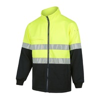 WORKIT Hi-Vis 2 Tone Zip Through Taped Fleece Jumper Orange/Navy 3XL
