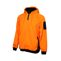 WORKIT Hi-Vis 2 Tone 1/4 Zip Tech Fleece Hoodie Orange/Navy 2XL