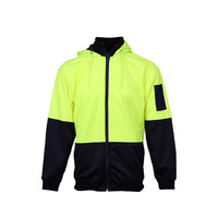 WORKIT Hi-Vis 2 Tone Full Zip Tech Fleece Hoodie Orange/Navy 2XL