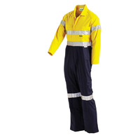 WORKIT Hi-Vis 2-Tone Lightweight Taped Coverall with Nylon Press Studs Orange/Navy 102R