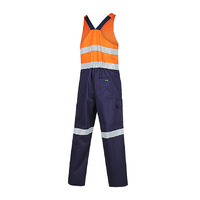 WORKIT Hi Vis 2-Tone Regular Weight Action Back Coverall with Reflective Tape Orange/Navy 102R