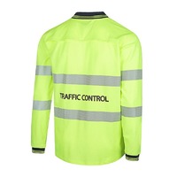 WORKIT Traffic Control Long Sleeve Poly Cotton Taped Polo Shirt - Single Tone Yellow M