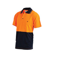 WORKIT Short Sleeve Poly Cotton Polo Shirt - Two Tone Orange/Navy 2XL