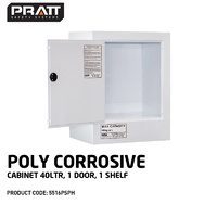 Poly Corrosive Cabinet 40LTR 1 Door 1 Shelf