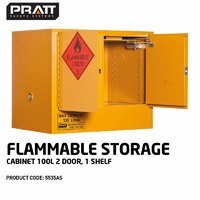 Flammable Storage Cabinet 100L 2 Door 1 Shelf