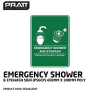 Emergency Shower & Eyewash Sign (PS6CM) 450mm x 300mm Metal