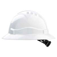 V6 Hard Hat Unvented Full Brim Ratchet Harness Yellow