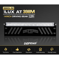 DEFEND INDUST 14inch Number Plate LED Light Bar Single Row Driving Lamp Offroad 4x4