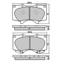 Front Brake pads for Toyota Hilux 2WD GUN122, TGN121, GUN123, GGN120 10/2015-Onwards Type 1
