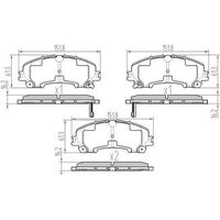 Front Brake pads for Holden Trailblazer Z71 LT, LTZ U156 2.8L Diesel 4WD 10/2016-Onwards Type 2 Cut Ears