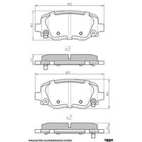 RDA Rear Brake pads for Jeep Cherokee KL 2.0TD, 2.4L, 3.2L 2014-On