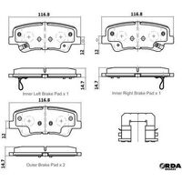 RDA Rear Brake pads for LDV G10 2.0L RWD SV7A, SV7C 6/2015-Onwards Type 1