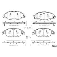 Front Brake pads for LDV V80 2.5L TD FWD SWB, LWB 2013-On