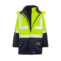 Rainbird Workwear Healy 4-In-1 Jacket & Vest XS Fluoro Orange/Navy