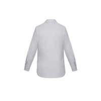 Biz Corporates Charlie Womens Long Sleeve Shirt Silver Chambray Size 4