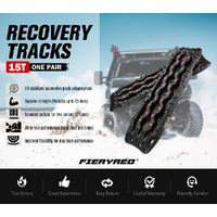 Fieryred Recovery Tracks 15T Board 4WD Vehicle Sand/Snow/Mud 1 Pair Black
