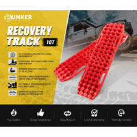 BUNKER INDUST Pair Recovery Tracks with Jack Base Sand Track Red 10T 4WD Car Accessories 4x4