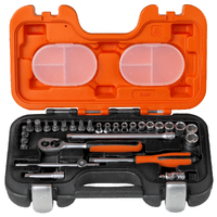 Bahco 1/4" Sq Dr Socket Set with Metric Hex Profile and Ratchet/Socket Drivers S290