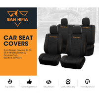 San Hima Car Seat Covers For Nissan Navara Full Set Double Cab Black 2018-2021