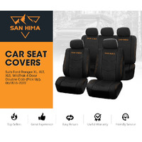 San Hima Car Seat Covers For Ford Ranger Full Set Double Cab Black 2015-2022