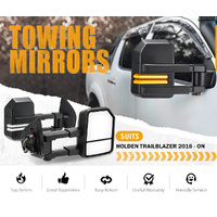 SAN HIMA Pair Extendable Towing Mirrors for Holden Trailblazer 2016 to Current