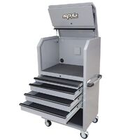 SP Tools 36" USA Sumo Series Diagnostic Station 4 Drawer - Lethal Grey/Black Handles SP44550LG-BLK