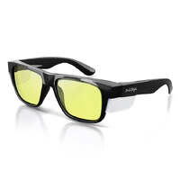 SafeStyle Fusions Black Frame Yellow Lens Safety Glasses