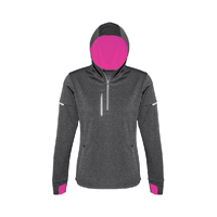 Ladies Pace Hoodie Grey/Fluoro Pink XSmall