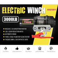 TUNGSTEN 12V 3000LBS Electric Winch Synthetic Rope