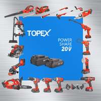 Topex 2 in 1 20v cordless impact wrench driver 1/2" w/ sockets battery & charger