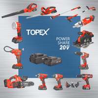 Topex 20v cordless combo kit impact wrench driver 7-piece socket adaptor 9-piece extension bar set 20v led light w/tool bag