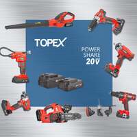 Topex 20v cordless combo kit hammer drill & impact driver w/ fast charger