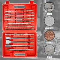 Topex 17 piece sds plus rotary hammer drill bits set & chisel bits hole tool set