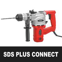 Topex 1010w sds+ rotary hammer drill demolition jack hammer kit w/ chisels drill