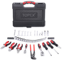 TOPEX 65-Piece Household Hand Tool Set Home Auto Repair Kit Premium Quality