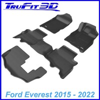 3D Kagu Rubber Mats for Ford Everest 2015-2022 3 Rows Colour Grey
