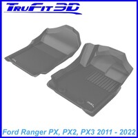 3D Kagu Rubber Mats for Ford Ranger PX PX2 PX3 2011-2022 Front Pair Colour Black