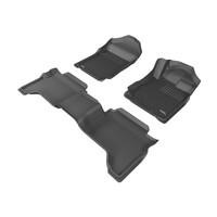 3D Kagu Rubber Mats for Ford Ranger Dual Cab PX PX2 PX3 2011-2022 Front & Rear Colour Black