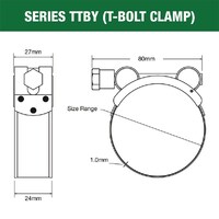 Tridon 112mm S/S T-Bolt Clamp TTBY104-112P