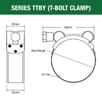 Tridon 39mm S/S T-Bolt Clamp TTBY36-39P