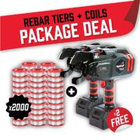 Rapidtool 2x RT-60A 60mm Rebar Tying Machines (Free) + 2000 Tie Wire Coils Package TWG-2000D