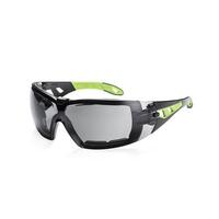 Uvex Pheos Guard Safety Glasses Pair HC/AF Clear Black/Yellow