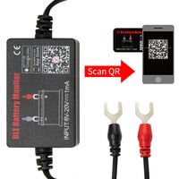 ATEM POWER 12V Vehicle Battery Monitor via bluetooth 4.0 Voltage Meter Tester w/ auto Alarm