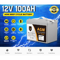 Mobi 100Ah Deep Cycle Battery 12V AGM Marine Sealed Solar Power Portable 4WD