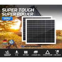 ATEM POWER 12V 120W Solar Panel Kit Mono Generator Caravan Camping Power Battery Charging
